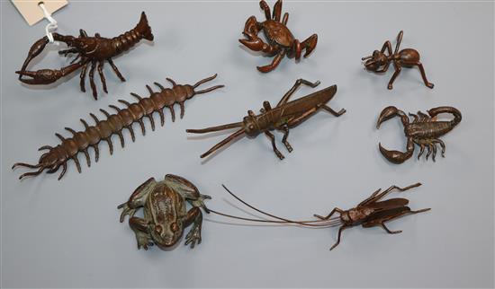 Eight Japanese bronzes